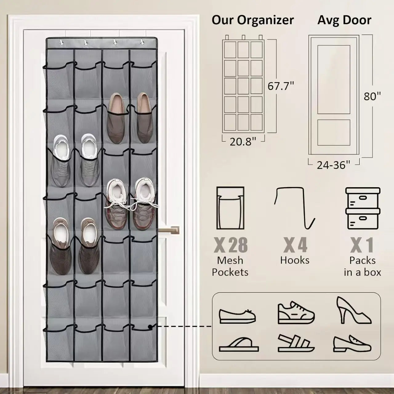 DoorSpace Shoe Organizer